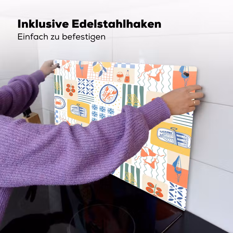 Zee - Sfeer - Mozaïek - Wijn Inductie beschemer met haakjes klein 777 -ky-ophangen-de