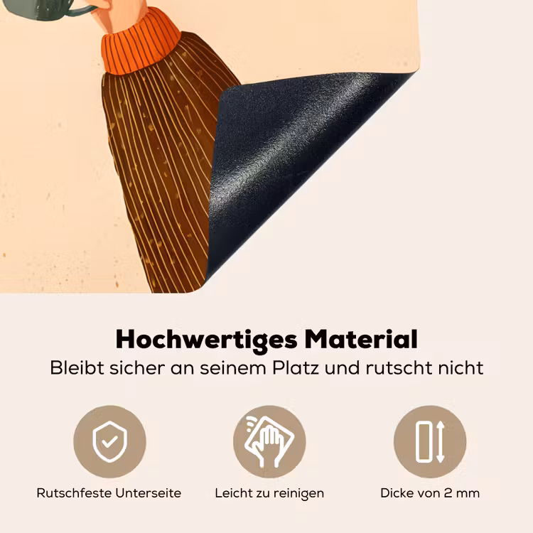 Illustratie - Mokken - Proosten - Bruin Inductie beschemer met haakjes klein -ky-onderkant-de