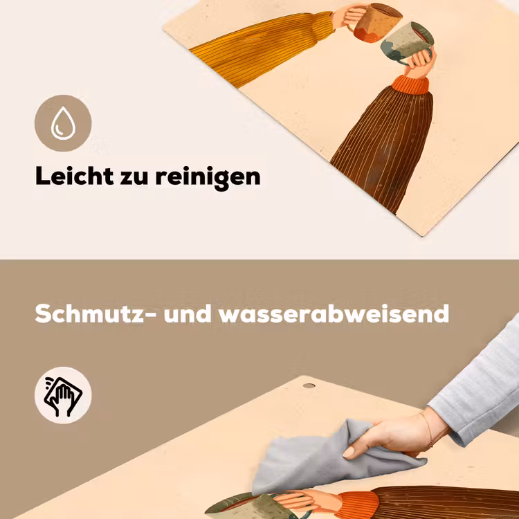 Illustratie - Mokken - Proosten - Bruin Inductie beschemer met haakjes klein -ky-schoon-de