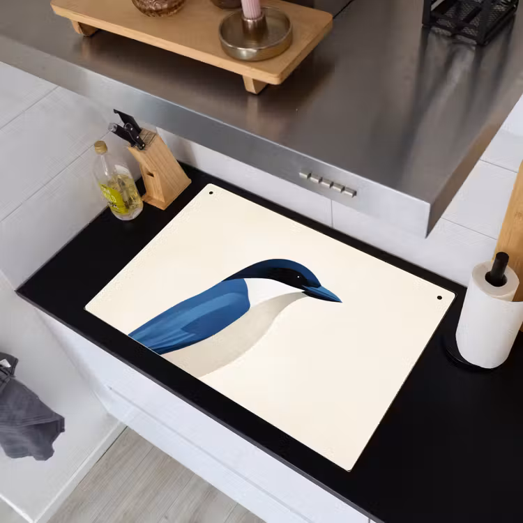 Illustratie - Blauw - Vogel Inductie beschemer met haakjes klein -sfeer1