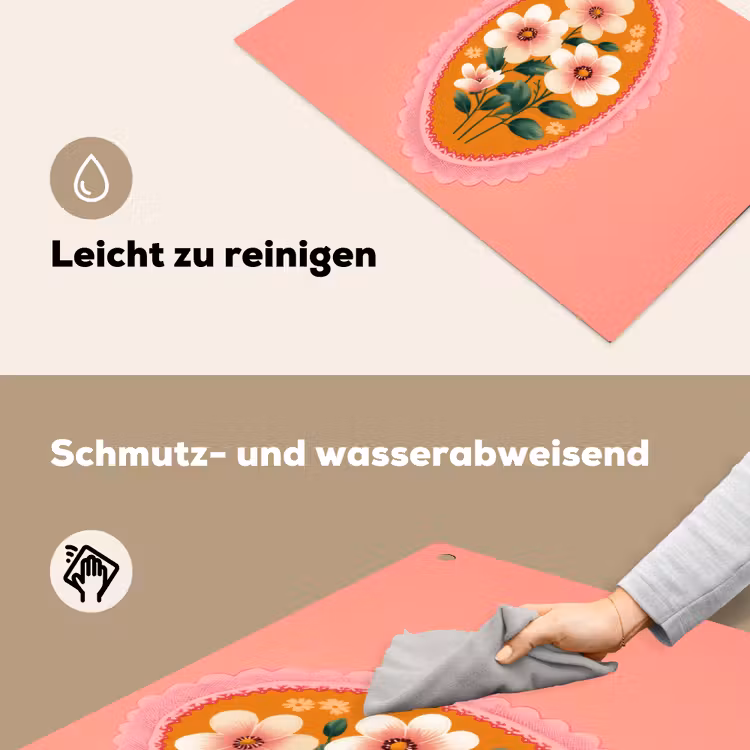 Illustratie - Bloemen - Rand - Roze Inductie beschemer met haakjes klein -ky-schoon-de