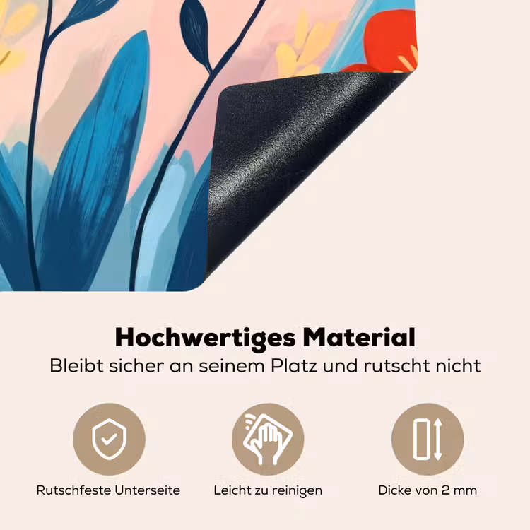 Illustratie - Bloemen - Kleurrijk Inductie beschemer met haakjes klein -ky-onderkant-de