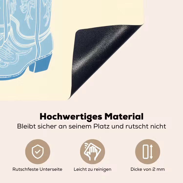 Illustratie - Cowboylaarzen - Patroon Inductie beschemer met haakjes klein -ky-onderkant-de