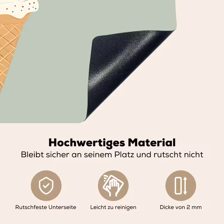 Illustratie - Ijsje - Spikkels - Kers Inductie beschemer met haakjes klein -ky-onderkant-de