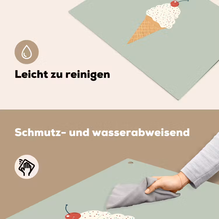 Illustratie - Ijsje - Spikkels - Kers Inductie beschemer met haakjes klein -ky-schoon-de