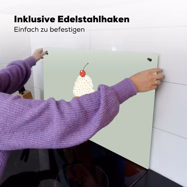 Illustratie - Ijsje - Spikkels - Kers Inductie beschemer met haakjes klein -ky-ophangen-de