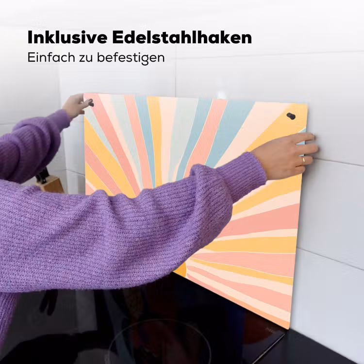 Illustratie - Zon - Pastelkleuren Inductie beschemer met haakjes klein -ky-ophangen-de