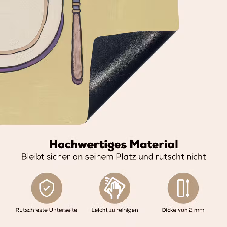 Illustratie - Bord - Bestek - Beige Inductie beschemer met haakjes klein -ky-onderkant-de
