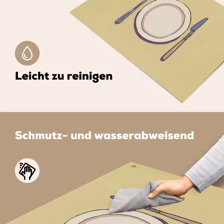 Illustratie - Bord - Bestek - Beige Inductie beschemer met haakjes klein -ky-schoon-de