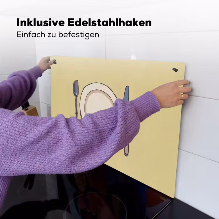 Illustratie - Bord - Bestek - Beige Inductie beschemer met haakjes klein -ky-ophangen-de