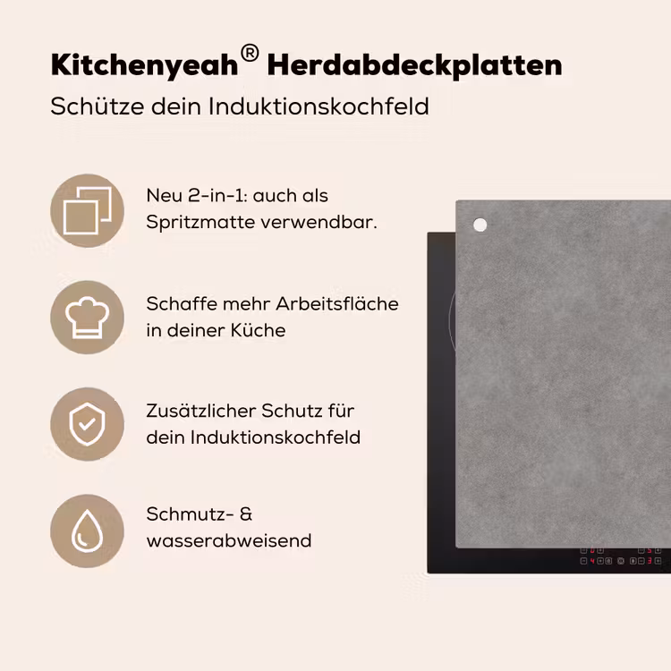 Industrieel - Patroon - Beton Inductie beschemer met haakjes klein 777 -ky-usp-de