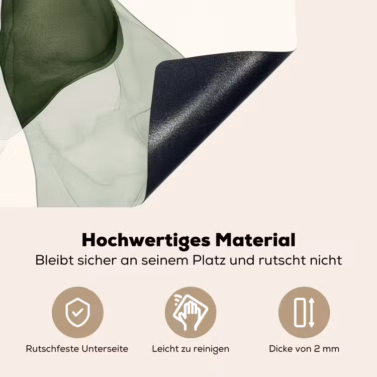 Japandi - Abstract - Groen Inductie beschemer met haakjes klein -ky-onderkant-de
