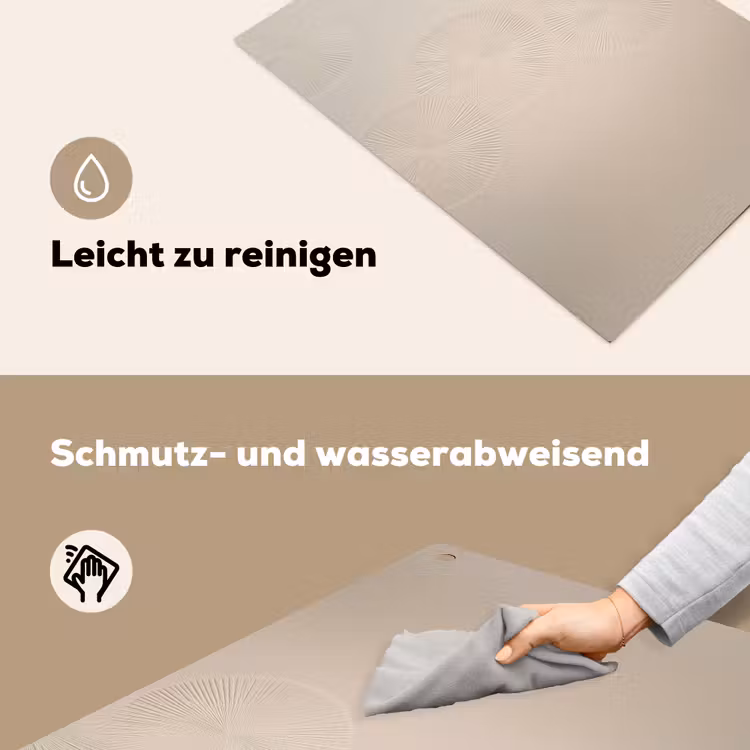 Japandi - Beige - Modern Inductie beschemer met haakjes klein -ky-schoon-de