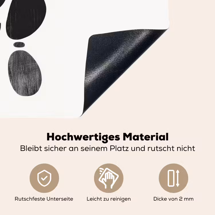 Japandi - Zwart - Abstract Inductie beschemer met haakjes klein -ky-onderkant-de