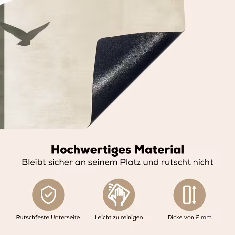 Japandi - Vogel - Groen Inductie beschemer met haakjes klein -ky-onderkant-de