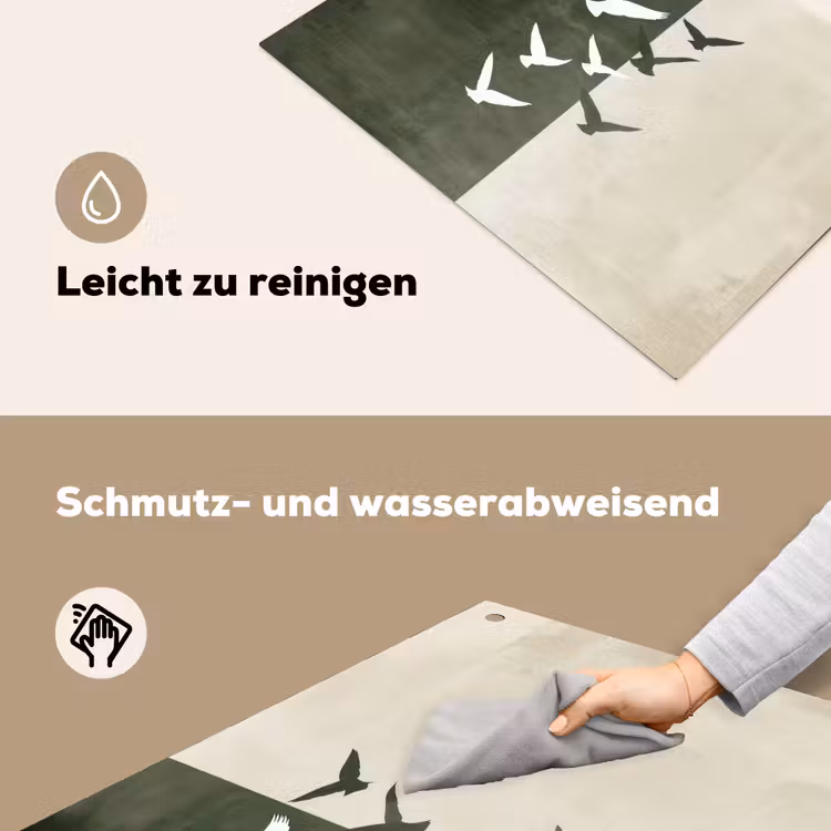 Japandi - Vogel - Groen Inductie beschemer met haakjes klein -ky-schoon-de