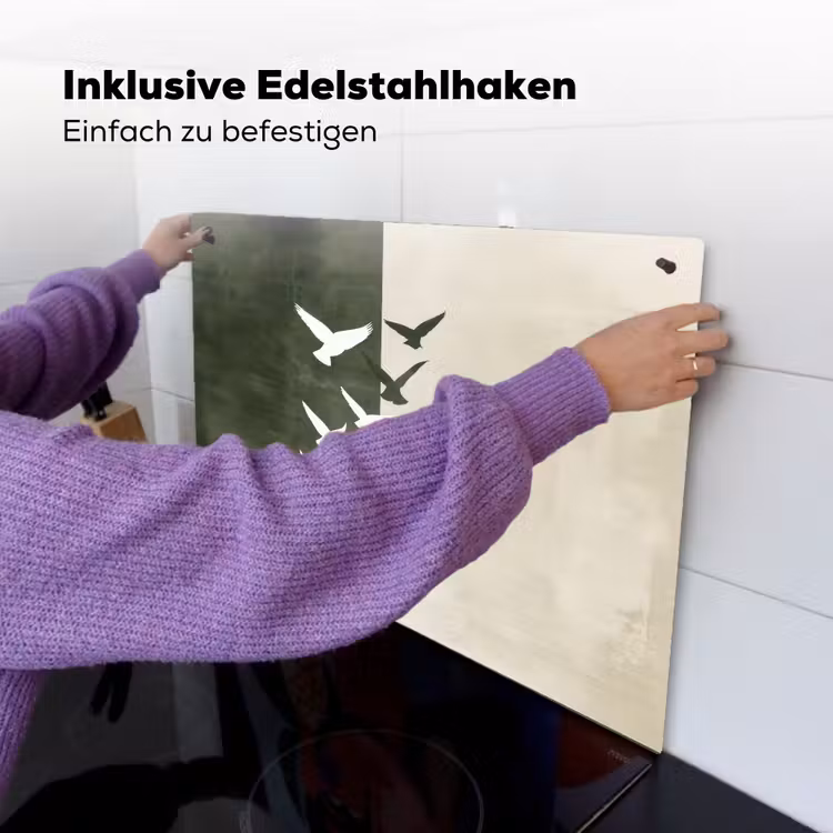 Japandi - Vogel - Groen Inductie beschemer met haakjes klein -ky-ophangen-de