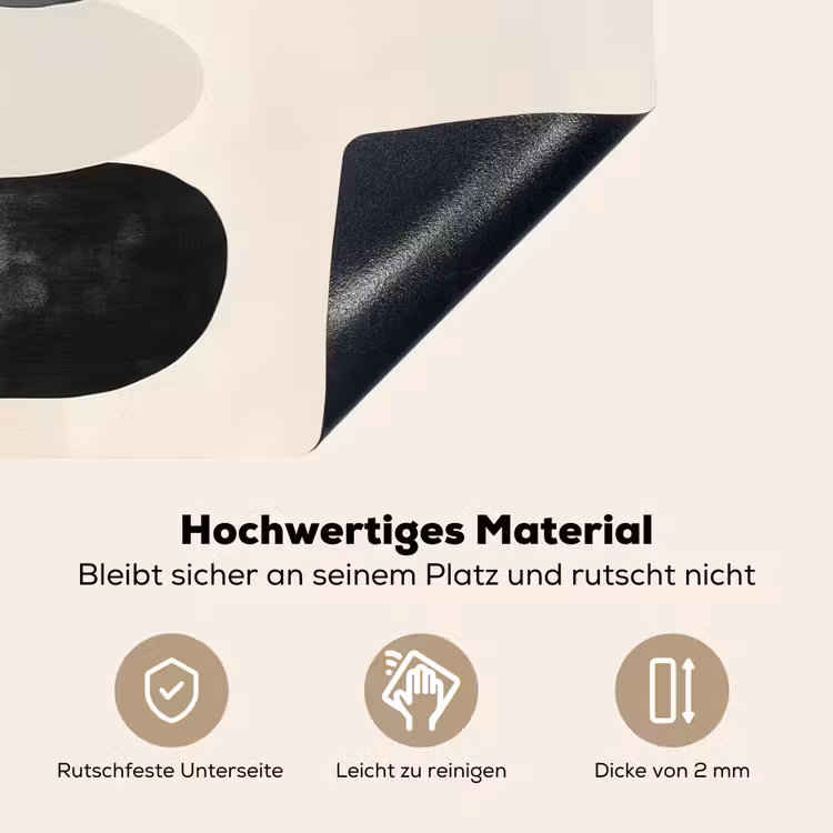 Japandi - Wabi sabi - Beige Inductie beschemer met haakjes klein -ky-onderkant-de