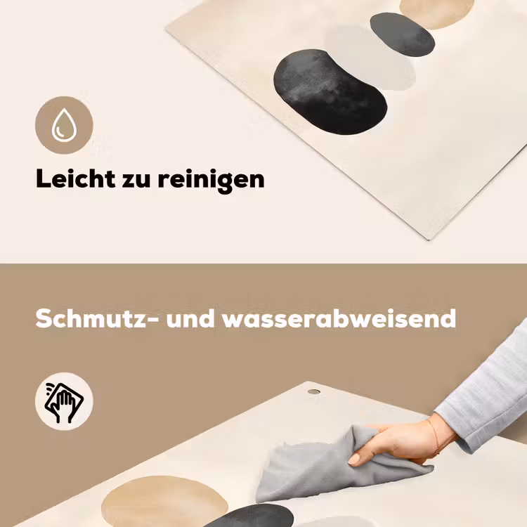 Japandi - Wabi sabi - Beige Inductie beschemer met haakjes klein -ky-schoon-de