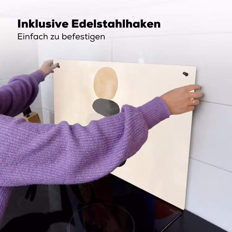 Japandi - Wabi sabi - Beige Inductie beschemer met haakjes klein -ky-ophangen-de