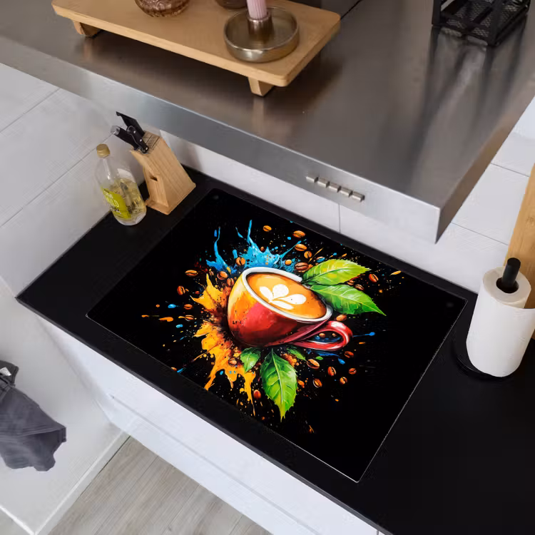 Koffie - Graffiti - Drinken - Abstract Inductie beschemer met haakjes klein -sfeer1