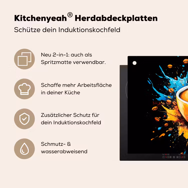 Koffie - Graffiti - Drinken - Abstract Inductie beschemer met haakjes klein -ky-usp-de