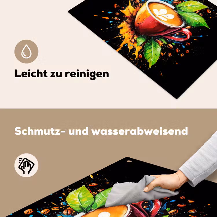 Koffie - Graffiti - Drinken - Abstract Inductie beschemer met haakjes klein -ky-schoon-de