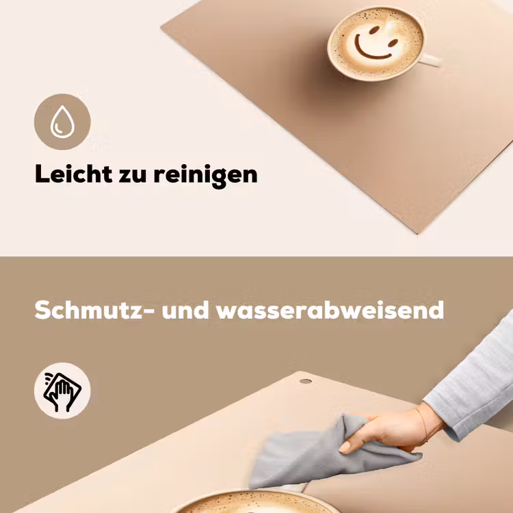 Koffie - Melkschuim - Lach - Beige Inductie beschemer met haakjes klein -ky-schoon-de