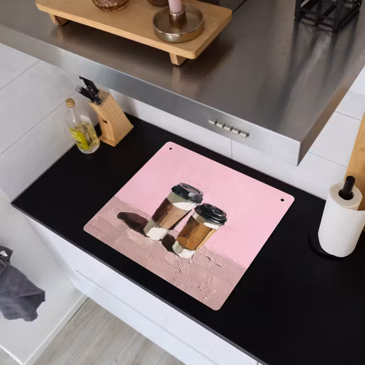Koffiebekers - Deksel - Verf - Textuur Inductie beschemer met haakjes middel -sfeer1