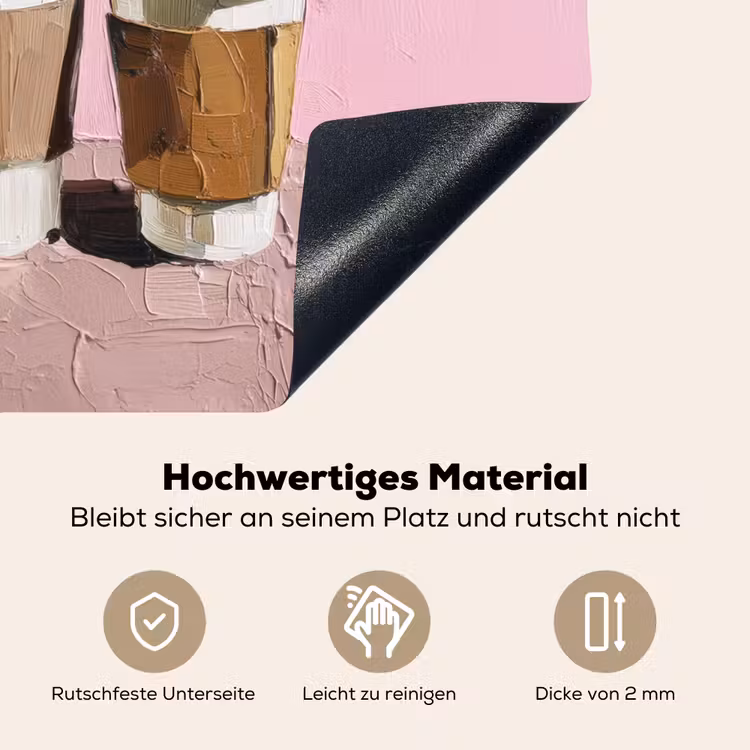 Koffiebekers - Deksel - Verf - Textuur Inductie beschemer met haakjes middel -ky-onderkant-de
