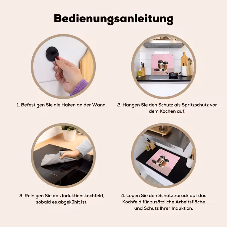Koffiebekers - Deksel - Verf - Textuur Inductie beschemer met haakjes middel -ky-gebruik-de