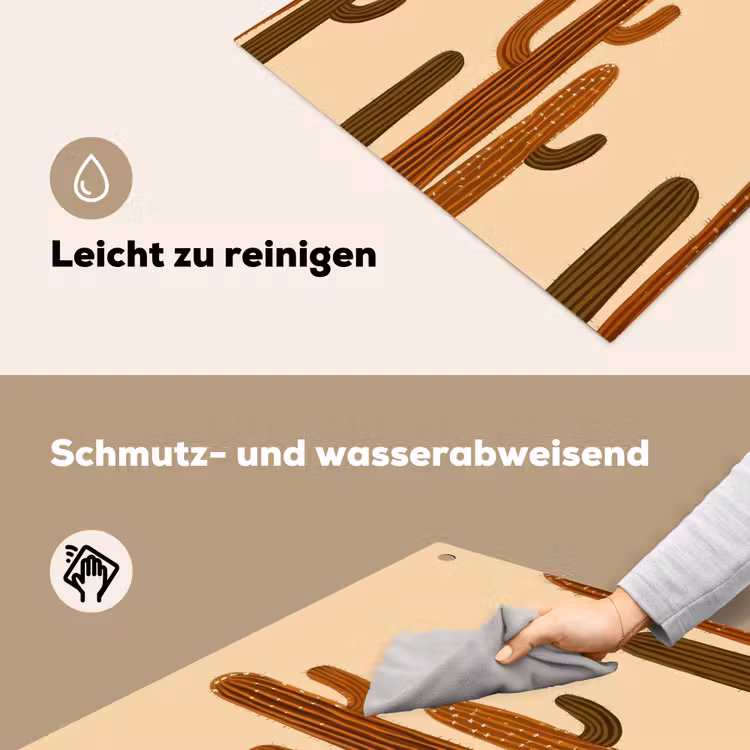 Cactus - Woestijn - Zand - Bruin Inductie beschemer met haakjes middel -ky-schoon-de