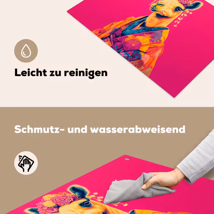 Kameel - Bloemen - Kimono - Waaiers Inductie beschemer met haakjes klein -ky-schoon-de
