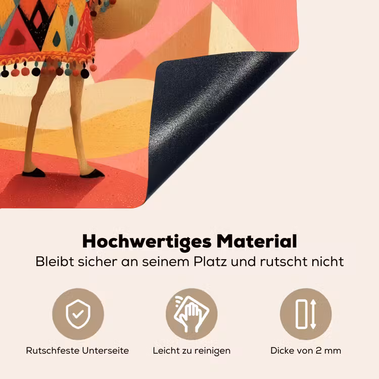 Kameel - Pyramides - Rode zon Inductie beschemer met haakjes middel -ky-onderkant-de
