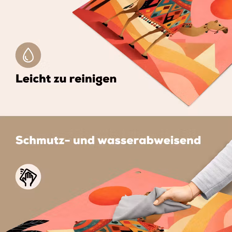 Kameel - Pyramides - Rode zon Inductie beschemer met haakjes middel -ky-schoon-de
