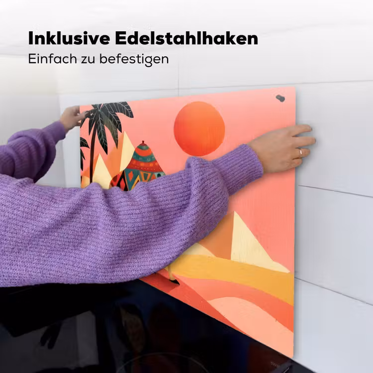 Kameel - Pyramides - Rode zon Inductie beschemer met haakjes middel -ky-ophangen-de