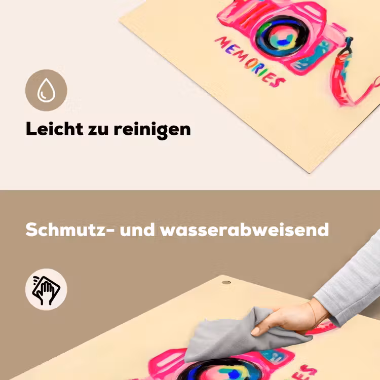 Camera - Memories - Roze - Geschilderd Inductie beschemer met haakjes middel -ky-schoon-de
