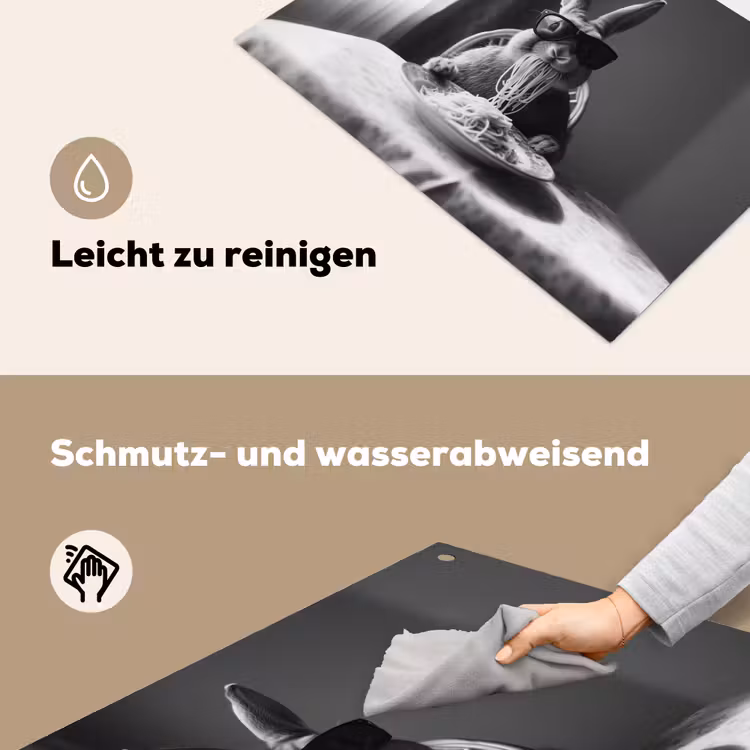 Konijn - Bunny - Zonnebril - Tafelkleed - Pasta - Schattig Inductie beschemer met haakjes klein -ky-schoon-de