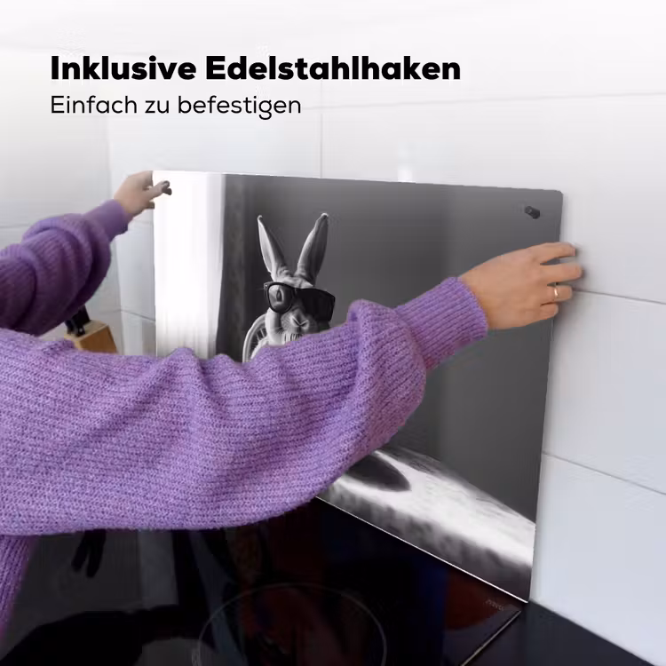 Konijn - Bunny - Zonnebril - Tafelkleed - Pasta - Schattig Inductie beschemer met haakjes klein -ky-ophangen-de