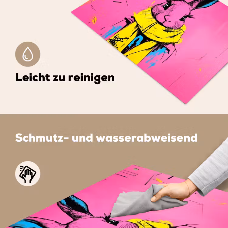 Konijn - Felroze - Sjaal - Abstract Inductie beschemer met haakjes klein -ky-schoon-de