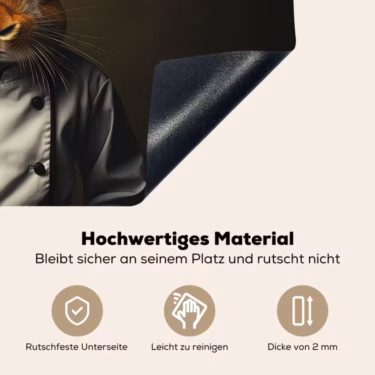 Konijn - Kok - Dier Inductie beschemer met haakjes klein -ky-onderkant-de