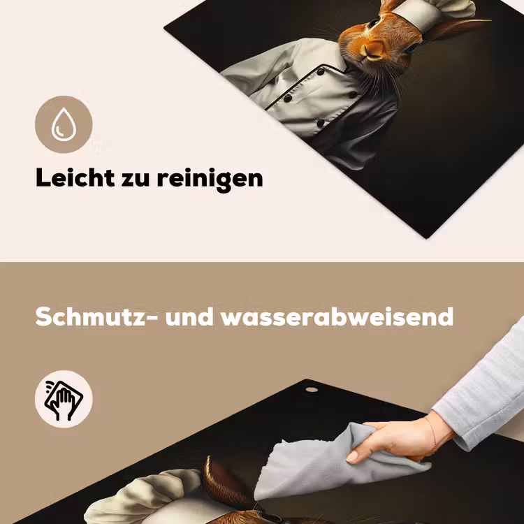 Konijn - Kok - Dier Inductie beschemer met haakjes klein -ky-schoon-de