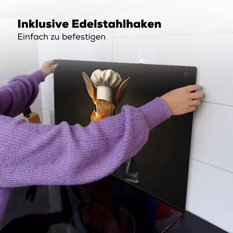 Konijn - Kok - Dier Inductie beschemer met haakjes klein -ky-ophangen-de