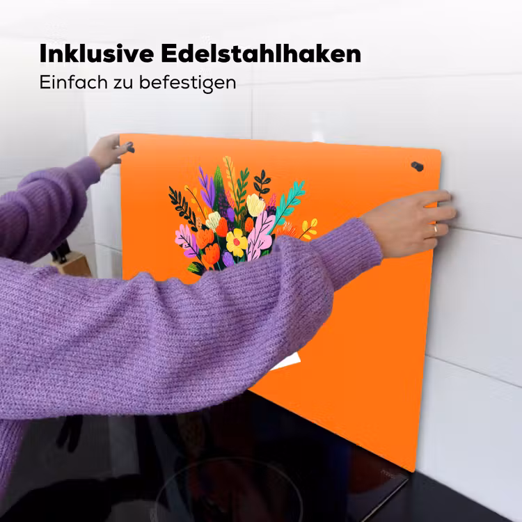 Kaartje - Boeket - Bloemen Inductie beschemer met haakjes klein -ky-ophangen-de