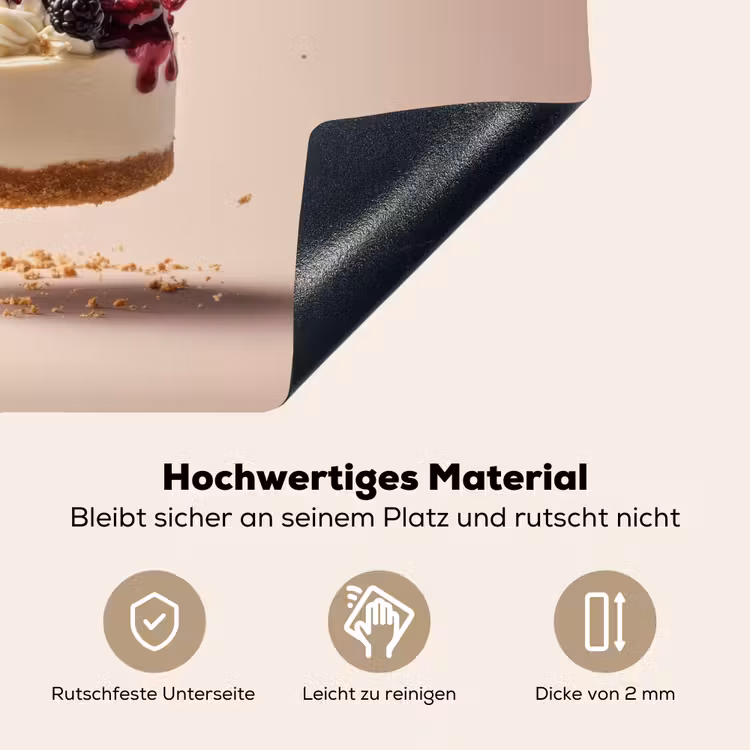 Cheesecake - Eten - Roze - Taart Inductie beschemer met haakjes klein -ky-onderkant-de