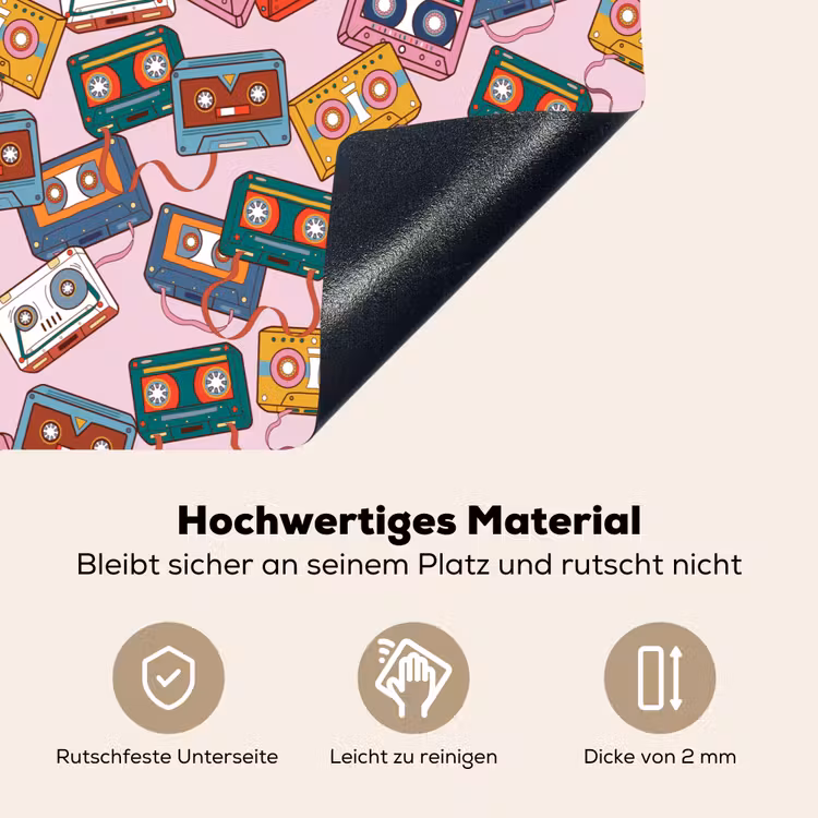 Cassette - Patroon - Roze Inductie beschemer met haakjes klein 777 -ky-onderkant-de