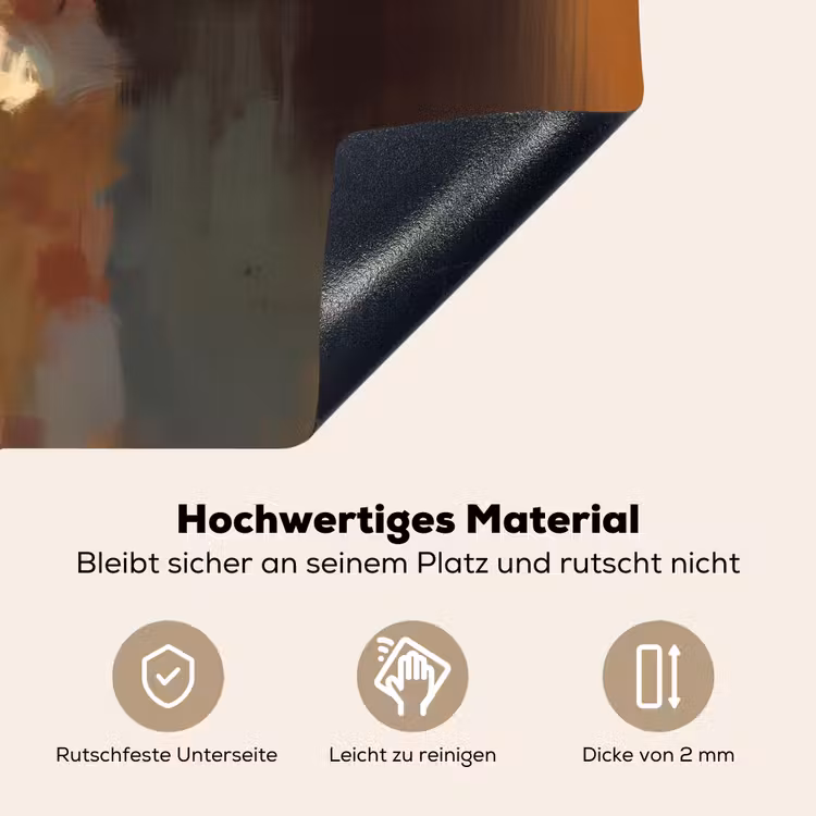 Kat - Geschilderd - Artistiek - Wit Inductie beschemer met haakjes klein -ky-onderkant-de