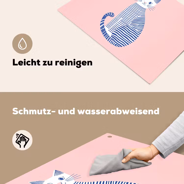 Kat - Illustratie - Minimalistisch - Roze Inductie beschemer met haakjes klein -ky-schoon-de