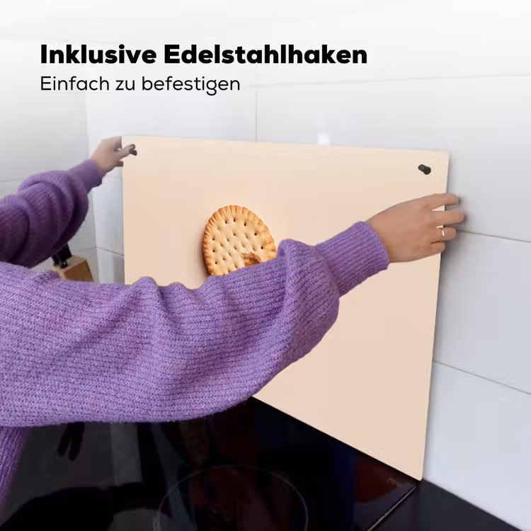Koekje - Kruimels - beige Inductie beschemer met haakjes klein -ky-ophangen-de