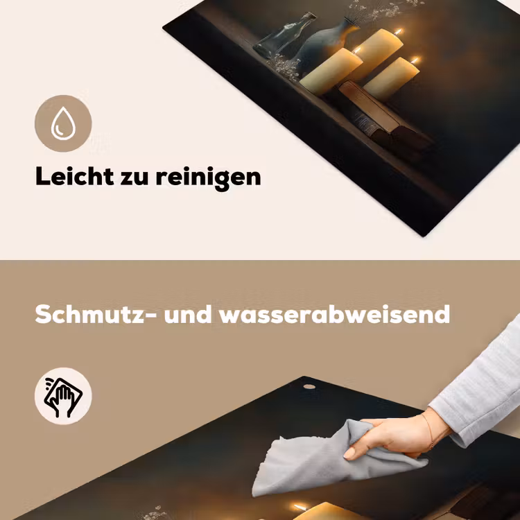 Kaarsen - Stilleven - Rustiek - Boeken Inductie beschemer met haakjes klein -ky-schoon-de
